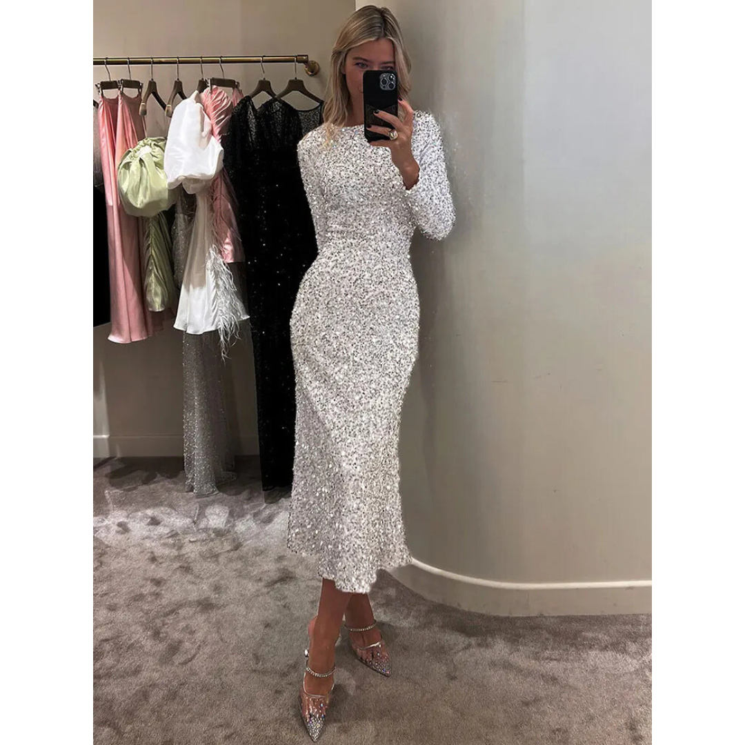 LALUNA® | Sequin-Embellished Midi Dress