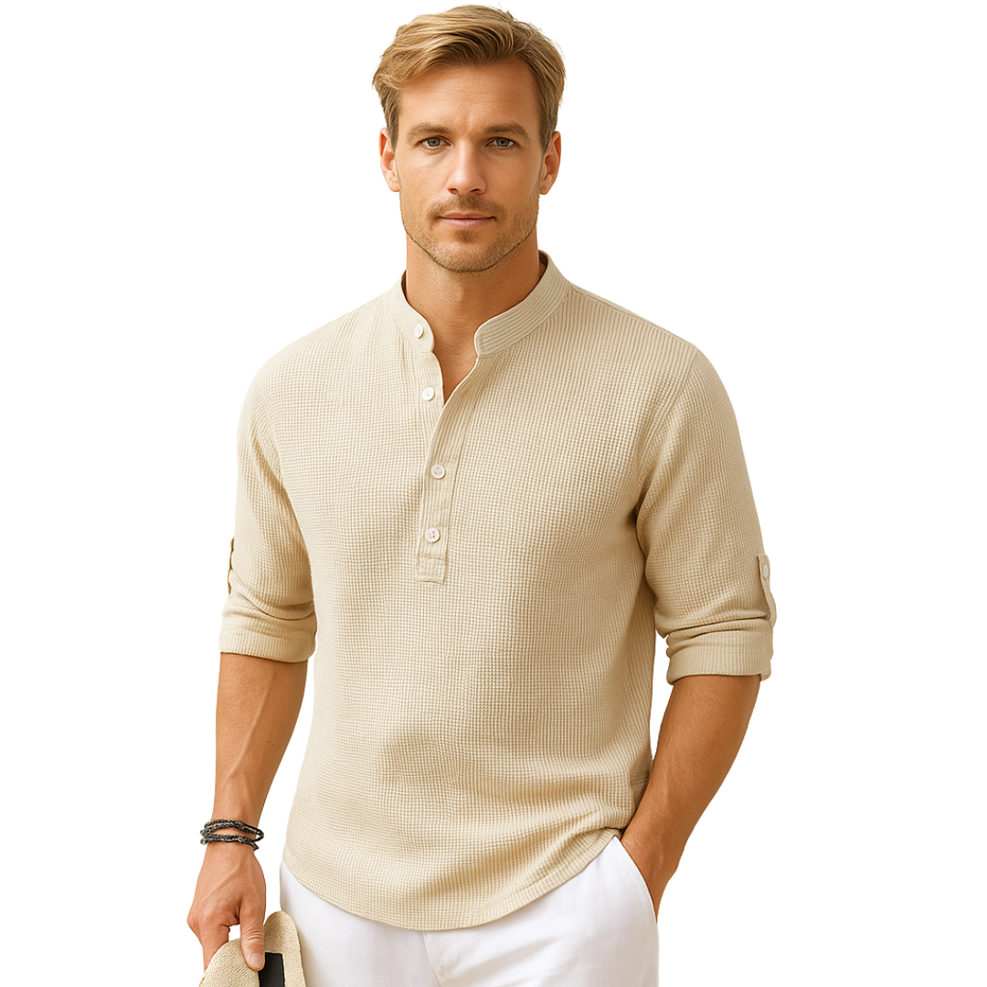 LucaMoretti™ Men's Cotton-Linen Shirt