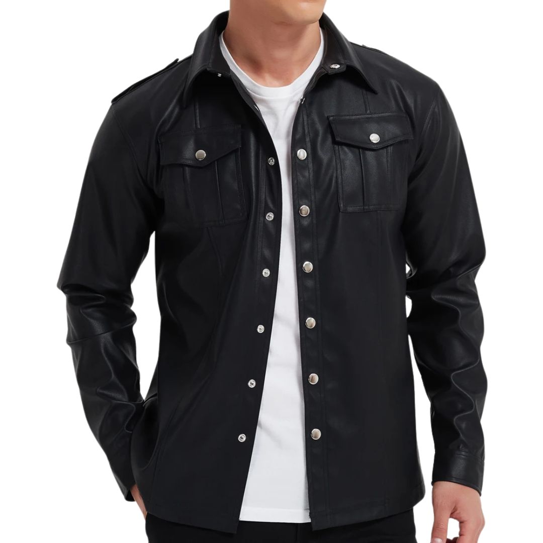 Laluna® | Long Sleeve Leather Top