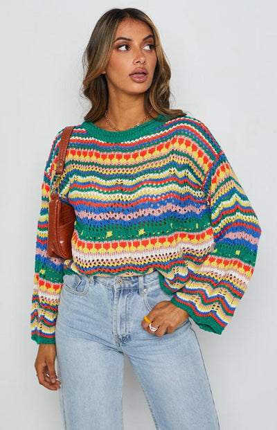 LALUNA® | Vibrant Color Pop Sweater
