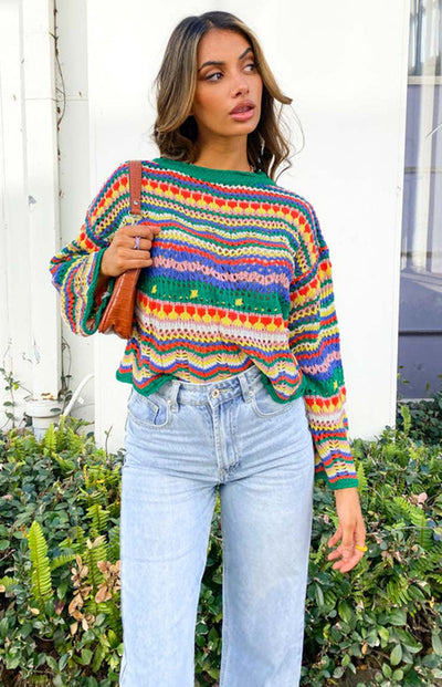 LALUNA® | Vibrant Color Pop Sweater