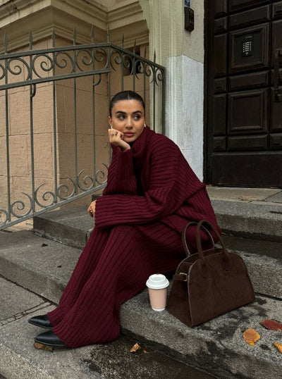 Laluna® V-Neck Jumpsuit with Matching Scarf