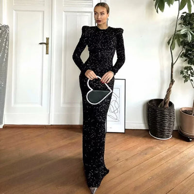 LALUNA® | DRESS WITH MIDNIGHT SPARKLE