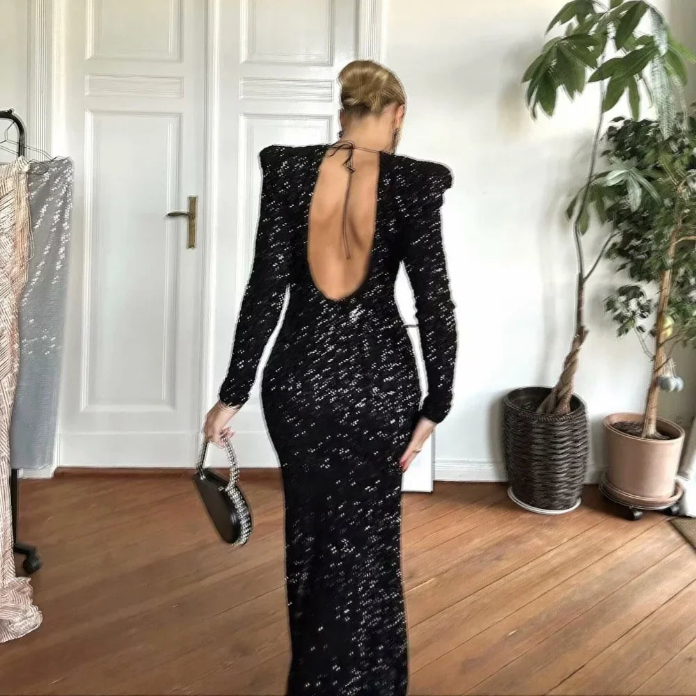 LALUNA® | DRESS WITH MIDNIGHT SPARKLE