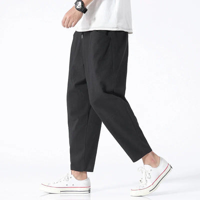 Laluna® | Cropped Cotton and Linen Trousers