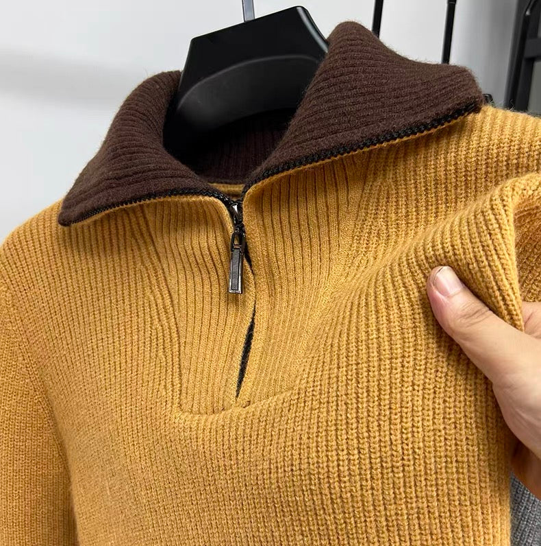 LALUNA® | RIBBED ZIPPERED SWEATER
