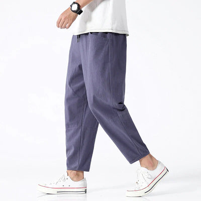 Laluna® | Cropped Cotton and Linen Trousers