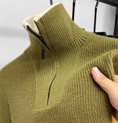 LALUNA® | RIBBED ZIPPERED SWEATER
