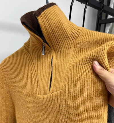LALUNA® | RIBBED ZIPPERED SWEATER