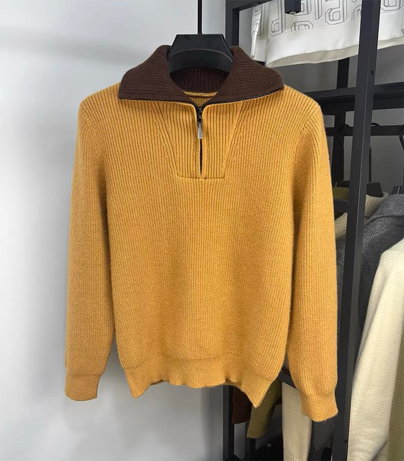 LALUNA® | RIBBED ZIPPERED SWEATER