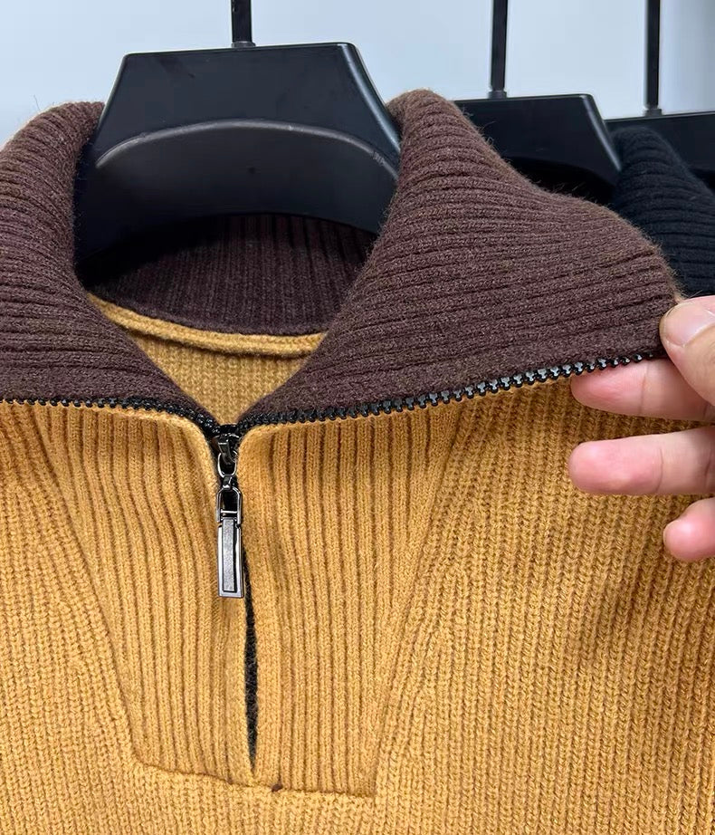 LALUNA® | RIBBED ZIPPERED SWEATER