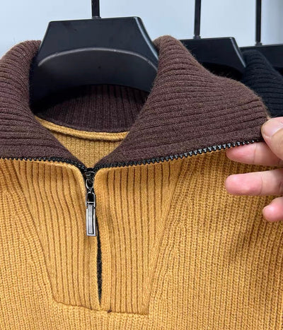 LALUNA® | RIBBED ZIPPERED SWEATER