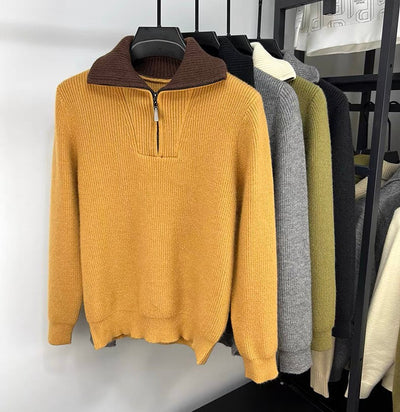 LALUNA® | RIBBED ZIPPERED SWEATER
