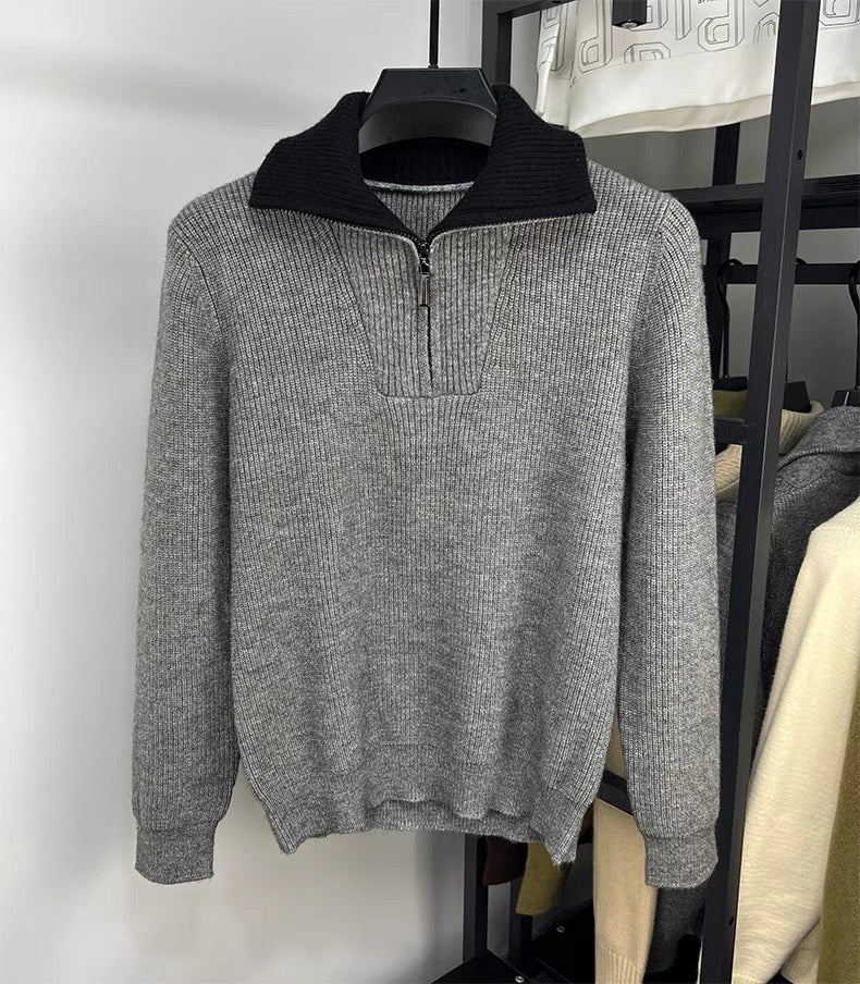 LALUNA® | RIBBED ZIPPERED SWEATER