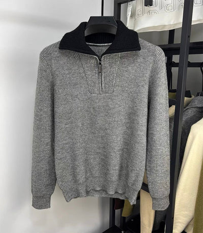 LALUNA® | RIBBED ZIPPERED SWEATER