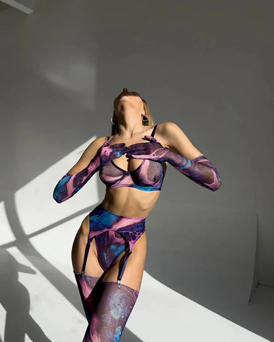 LALUNA® | Poppy Tie-Dye Lingerie Ensemble