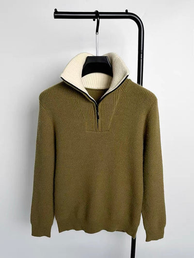 LALUNA® | RIBBED ZIPPERED SWEATER