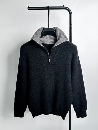 LALUNA® | RIBBED ZIPPERED SWEATER