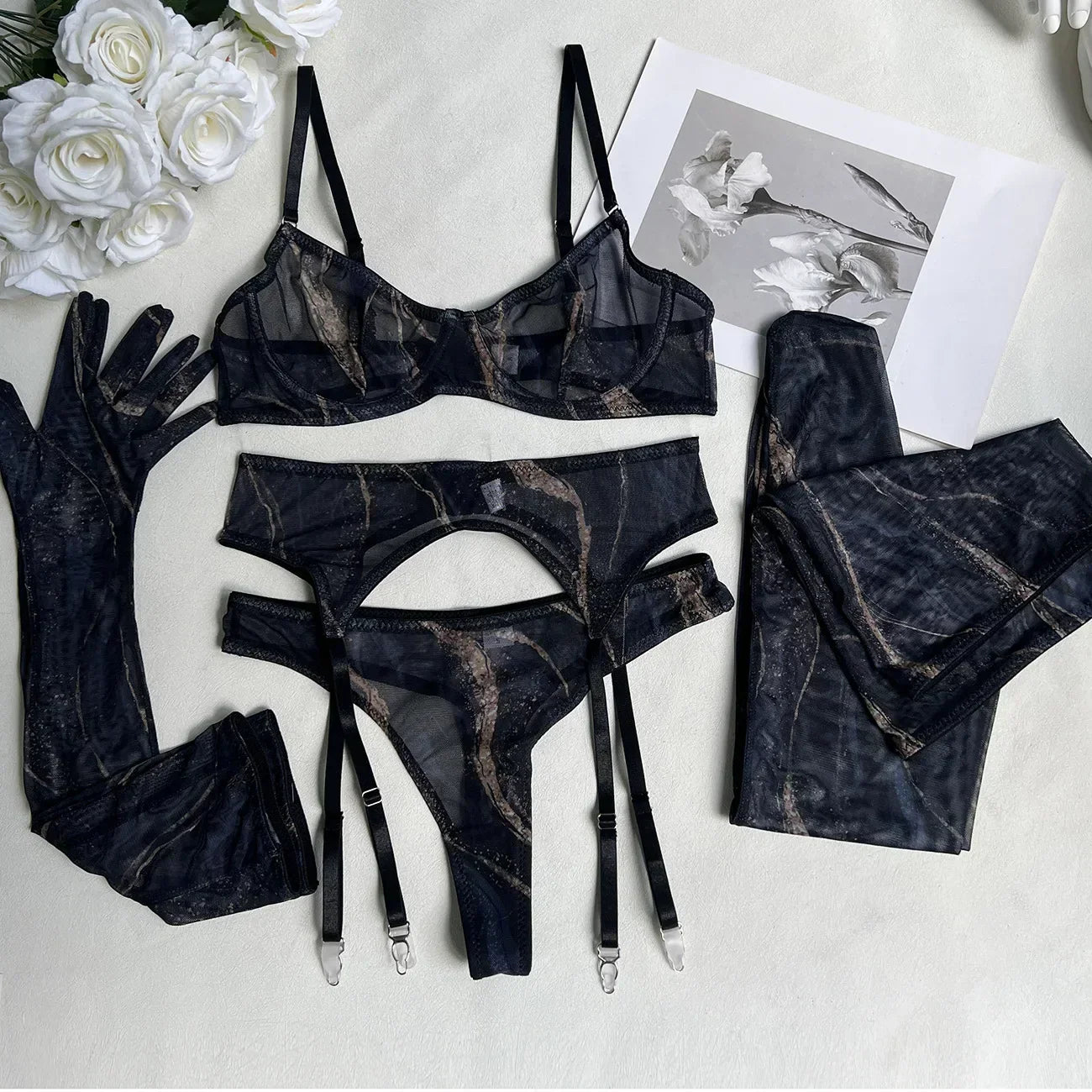 LALUNA® | Poppy Tie-Dye Lingerie Ensemble
