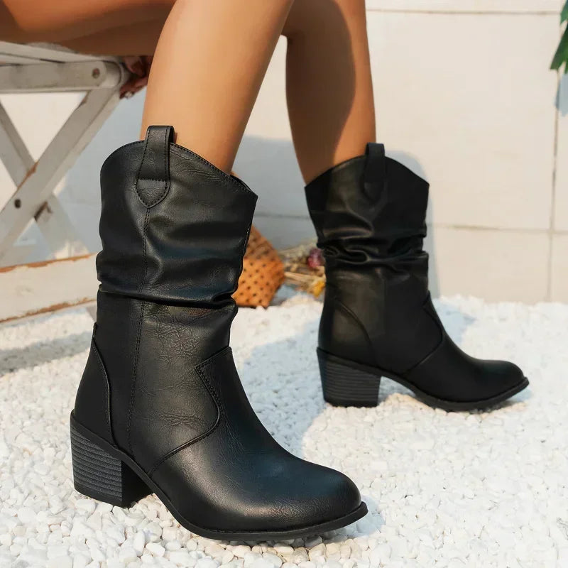 Laluna® | Classic Mid-Calf Western Boots