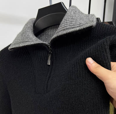 LALUNA® | RIBBED ZIPPERED SWEATER
