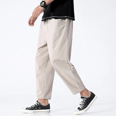 Laluna® | Cropped Cotton and Linen Trousers