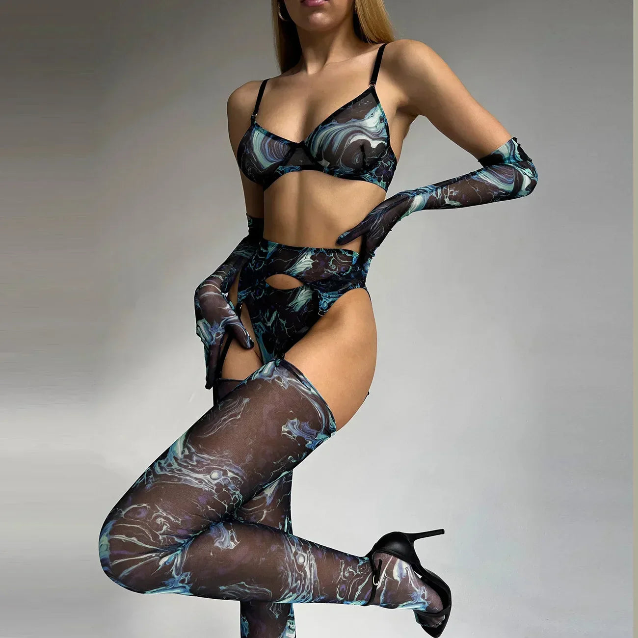 LALUNA® | Poppy Tie-Dye Lingerie Ensemble