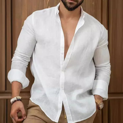 Thomas™ - Cotton Shirt Featuring an Italian Collar