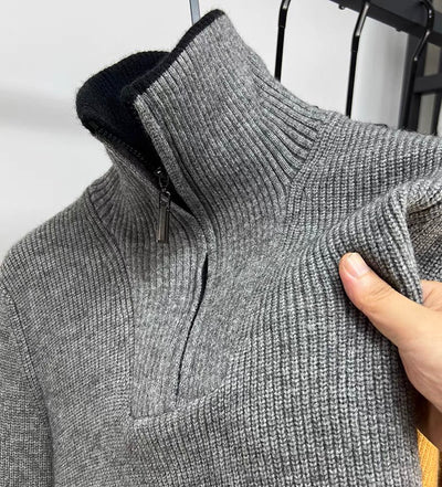 LALUNA® | RIBBED ZIPPERED SWEATER