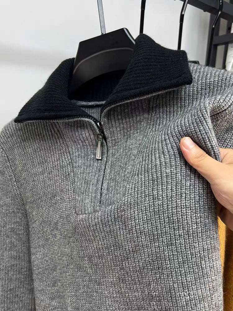 LALUNA® | RIBBED ZIPPERED SWEATER