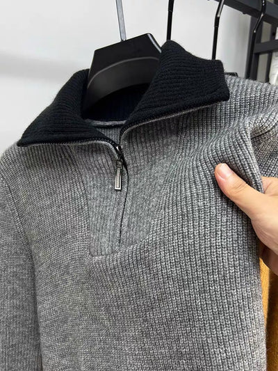 LALUNA® | RIBBED ZIPPERED SWEATER