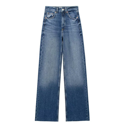 Laluna® | Women's Blue Wide-Leg Trousers