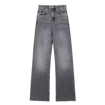Laluna® | Women's Gray Wide-Leg Trousers