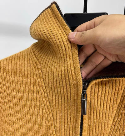 LALUNA® | RIBBED ZIPPERED SWEATER