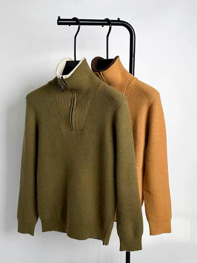 LALUNA® | RIBBED ZIPPERED SWEATER
