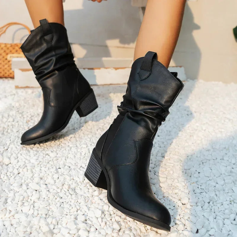 Laluna® | Classic Mid-Calf Western Boots