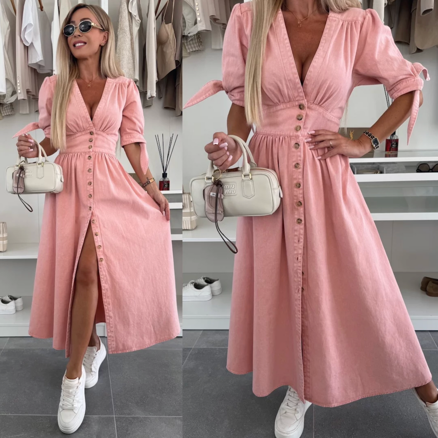 LALUNA® | GLOWING DENIM DRESS