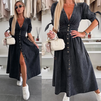 LALUNA® | GLOWING DENIM DRESS