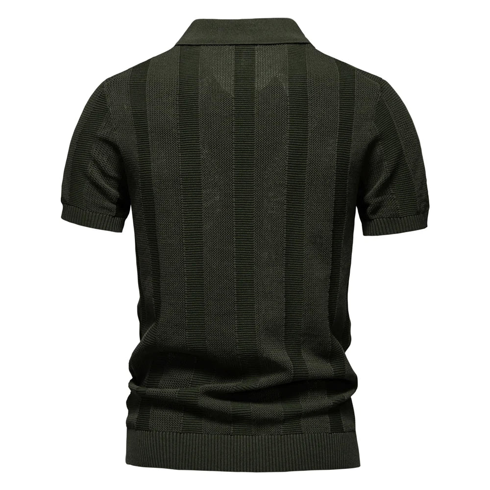 Laluna® | Striped Cotton Polo Shirt