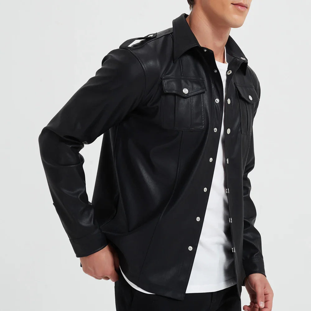 Laluna® | Long Sleeve Leather Top