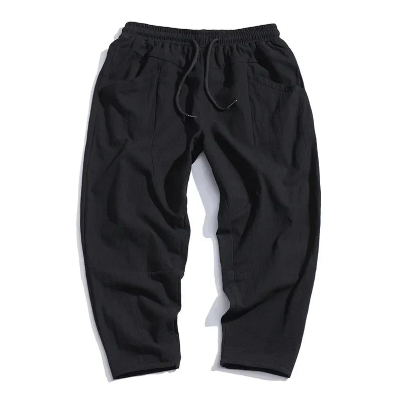 Laluna® | Cropped Cotton and Linen Trousers