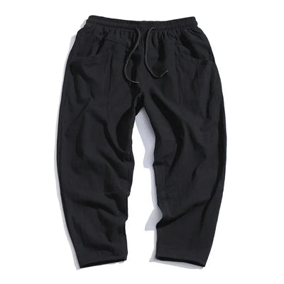 Laluna® | Cropped Cotton and Linen Trousers