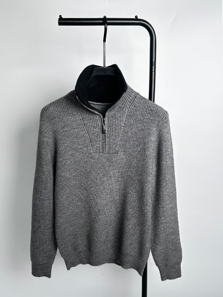 LALUNA® | RIBBED ZIPPERED SWEATER