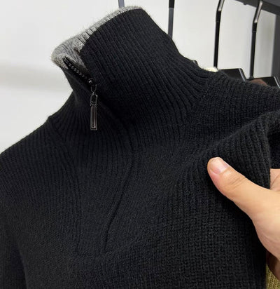 LALUNA® | RIBBED ZIPPERED SWEATER