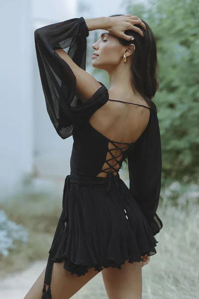 Laluna® | Whimsical Mini Dress with Balloon Sleeves