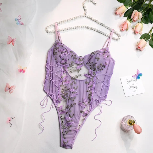 Laluna® | Butterfly Embroidered Bodysuit