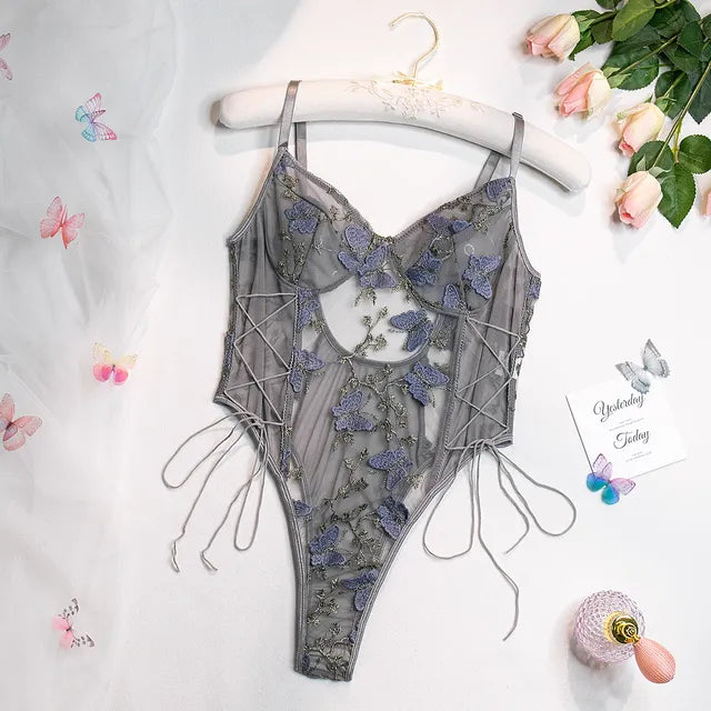 Laluna® | Butterfly Embroidered Bodysuit