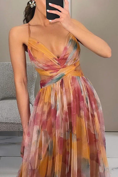 Victoria | Elegant Floral Print Maxi Dress