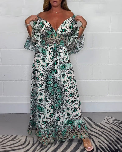 Laluna® | V-Neck Printed Jumpsuit