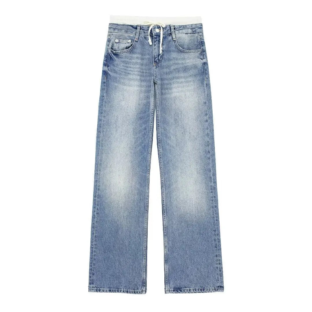 LALUNA® | WHITE STRAIGHT LEG BOXER JEANS